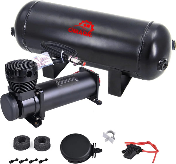 2025 3 Gallon Air Tank with 200PSI Air Compressor for Suspension/Air Ride/Bag/Car Train Truck Horn Aluminum 12 Liter Compressed air Storage Tank Onboard System Air Suspension Compressor Kit