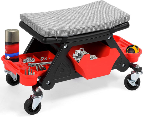 2025 Mechanic Stool 330 LBS with Wheels, Heavy Duty Rolling Mechanics Seat, Rolling Tool Seat for Automotive Auto Repair