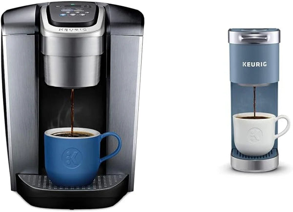 2025 Keurig K-Elite Single-Serve K-Cup Pod Coffee Maker, Brushed Silver & K-Mini Plus Single Serve K-Cup Pod Coffee Maker, Evening Teal