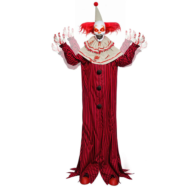 2025 72" Halloween Decorations Outdoor - Standing Animatronic Clown with Red Light...