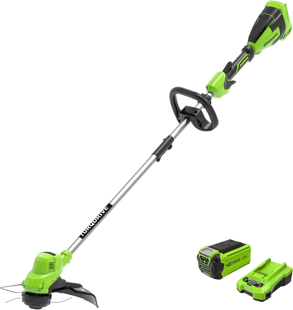 2025 Greenworks 40V 15" Cordless String Trimmer, 2.0Ah Battery and Charger Included