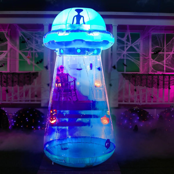 2025 Joiedomi 9 FT Tall Halloween Inflatable Outdoor Decorations, Halloween Inflatable UFO Blow Ups Decor for Yard Decoration with LEDs for Outside Party Decor