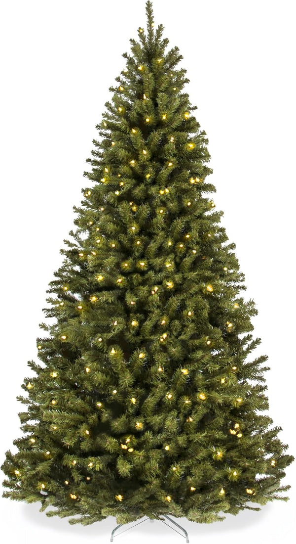 2025 12ft Choice Products 4.5ft Pre-Lit Spruce Artificial Holiday Christmas Tree for Home, Office, Party Decoration w/ 200 Incandescent Lights, 763 Branch Tips, Easy Assembly, Metal Hinges & Foldable Base
