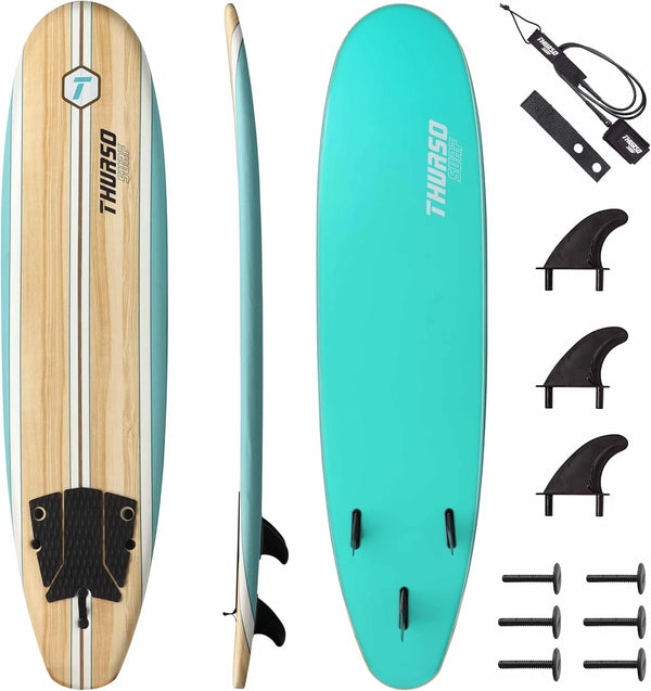 2025 Thurso Surf 7/8 ft Soft Top Foam Beginner Surfboard for Adults and Kids Perfect Longboard for Surfing Beach Fun and Water Sports Lightweight and Durable Modern Design for All Levels of Surfers