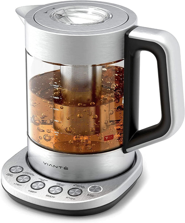 2025 Vianté Electric Kettle With Infuser For Loose Leaf. Hot Tea Maker With Temperature Control And Automatic Shut Off. Tea Kettle With Brewing Programs. 1.5 Liters Capacity