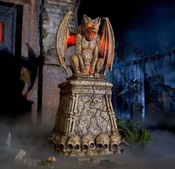 2025 Home Accents Holiday 5 Ft. LED Gargoyle Tombstone Prop