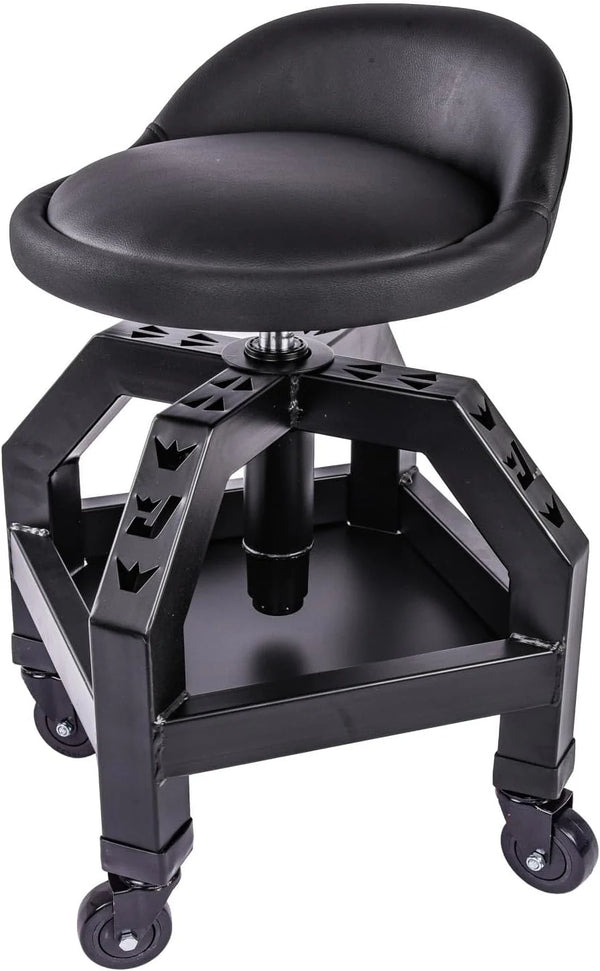 2025 Heavy-Duty Swivel Shop Stool | 330 lb. Capacity | Steel Frame | Black Powder Coat Finish | 22 in. to 27.50 in. Height Adjustment | 16 in. Foam-Padded Seat w/360 Degree Swivel