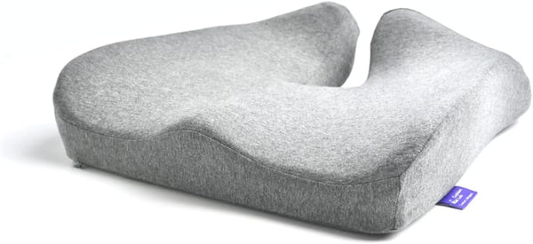2025 Patented Pressure Relief Seat Cushion for Long Sitting Hours on Office/Home Chair, Car, Wheelchair - Extra-Dense Memory Foam for Hip, Tailbone, Coccyx, Sciatica - Light Grey