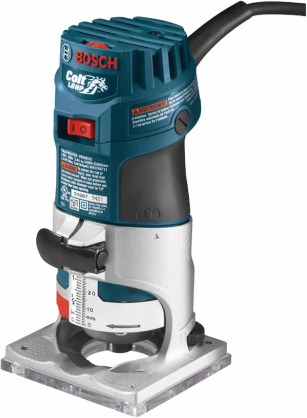 2025 Colt 1.0 HP Variable-Speed Palm Router - 5.6 Amp Motor, Soft Start, Constant ResponsCircuitry, Ergonomic Grip, Rugged Aluminum Base, Quick-Clamp System, 1/4" Collet