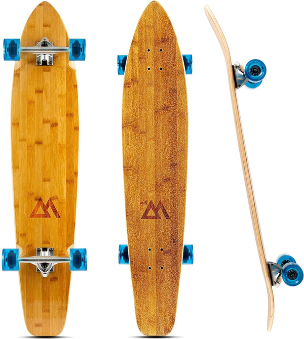 2025 Magneto 44 inch Kicktail Cruiser Longboard Skateboard | Bamboo and Hard Maple Deck | Made for Adults, Teens, and Kids