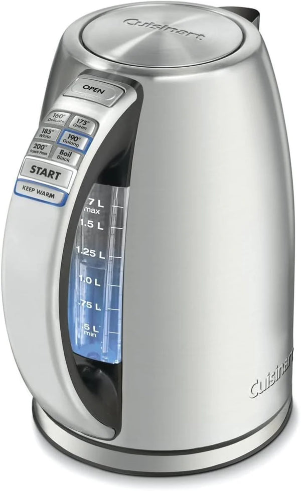 2025 Cuisinart 1.7-Liter Stainless Steel Cordless Electric Kettle with 6 Preset Temperatures