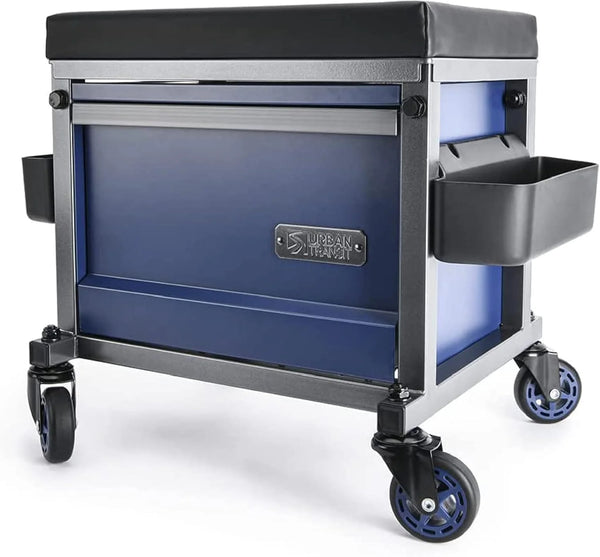 2025 Sidekick Heavy Duty Shop Stool - 500 Lb Capacity Rolling Stool for Garage & Workshop with Toolbox Storage & 360 Swivel Wheels