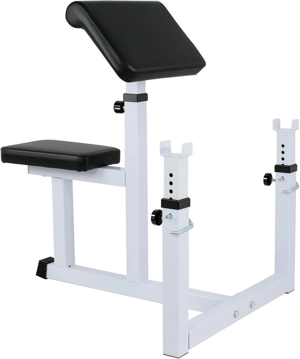 2025 Adjustable Arm Preacher Curl Bench Bicep Strengh Bench Seated Strenghthen Training Isolated Barbell Dumbell Biceps Station for Home Gym