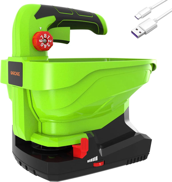 2025 7.2V Cordless Seed Spreader - Capacity 3.3L, 2.0Ah Built-in Battery, Charging Cable Included, Handheld Fertilizer, 2.5h Standby Time, for Fertilizer, Seeds