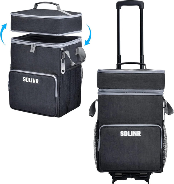 2025 72-Can Large Rolling Cooler, Leakproof Insulated Soft Cooler Bag with Wheels and Handle Collapsible for Beach Camping Patio Travel Outdoor