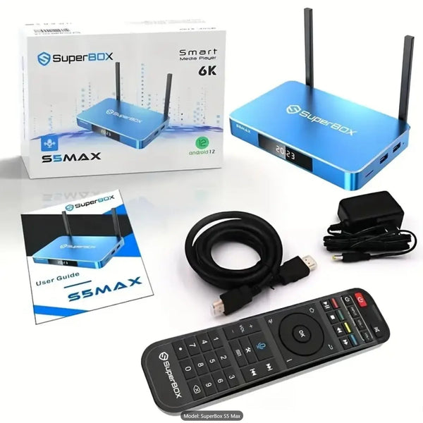 2025 SuperBox S5 Max 6K Ultra HD Streaming Media Player with Built-in Voice Control