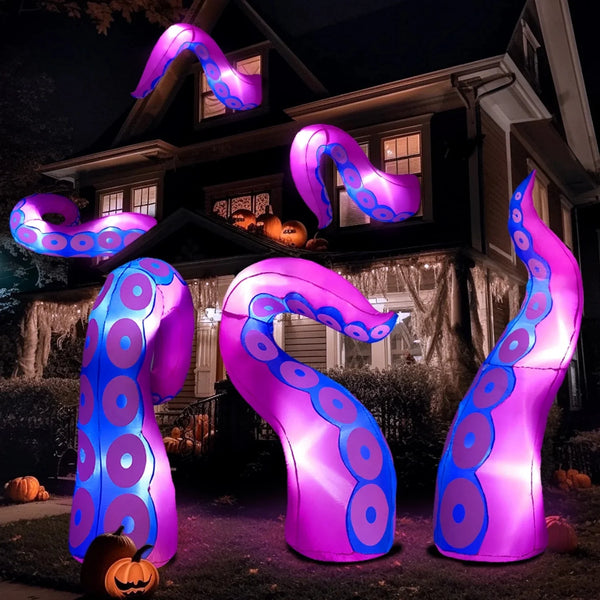 2025 3 Pcs Halloween Inflatable Outdoor Giant Octopus Tentacle Broke Out from Window