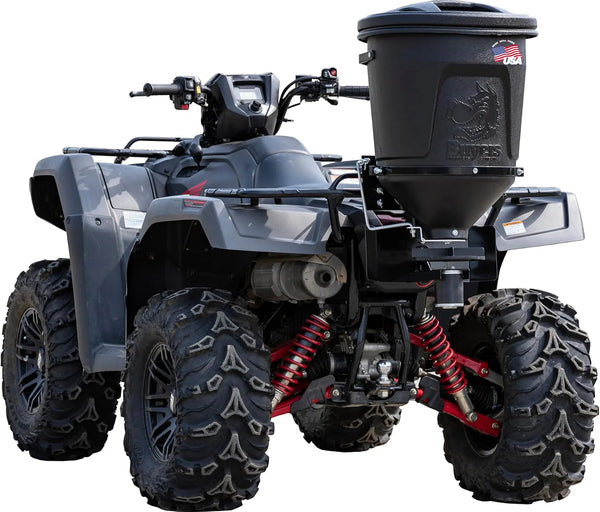 2025 ATVS15A ATV All Purpose Broadcast Spreader for All-Seasons Hunting Deer Feeder, Seed, Fertilizer, Rock Salt and More, 15 Gallon Capacity, Black, 12