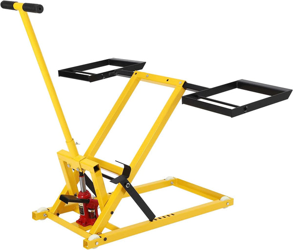 2025 Lawn Mower Lift Jack 26 Inch, Lawn Mower Lift with Hydraulic Jack, Welded Solid Steel Construction, for Riding Lawn Mowers Tractors, ATV, Maintenance & Repairs (Weight Capacity 500 LBS)