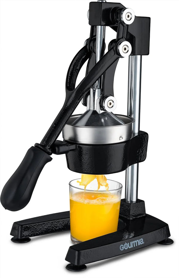 2025 Gourmia GMJ9970 Large Citrus Juicer ¨C Commercial Grade Press Orange, Grapefruit and Lemon Press Juicing -Extracts Maximum Juice ¨C Heavy Duty Cast Iron Base and Handle - Non Skid Suction Foot Base